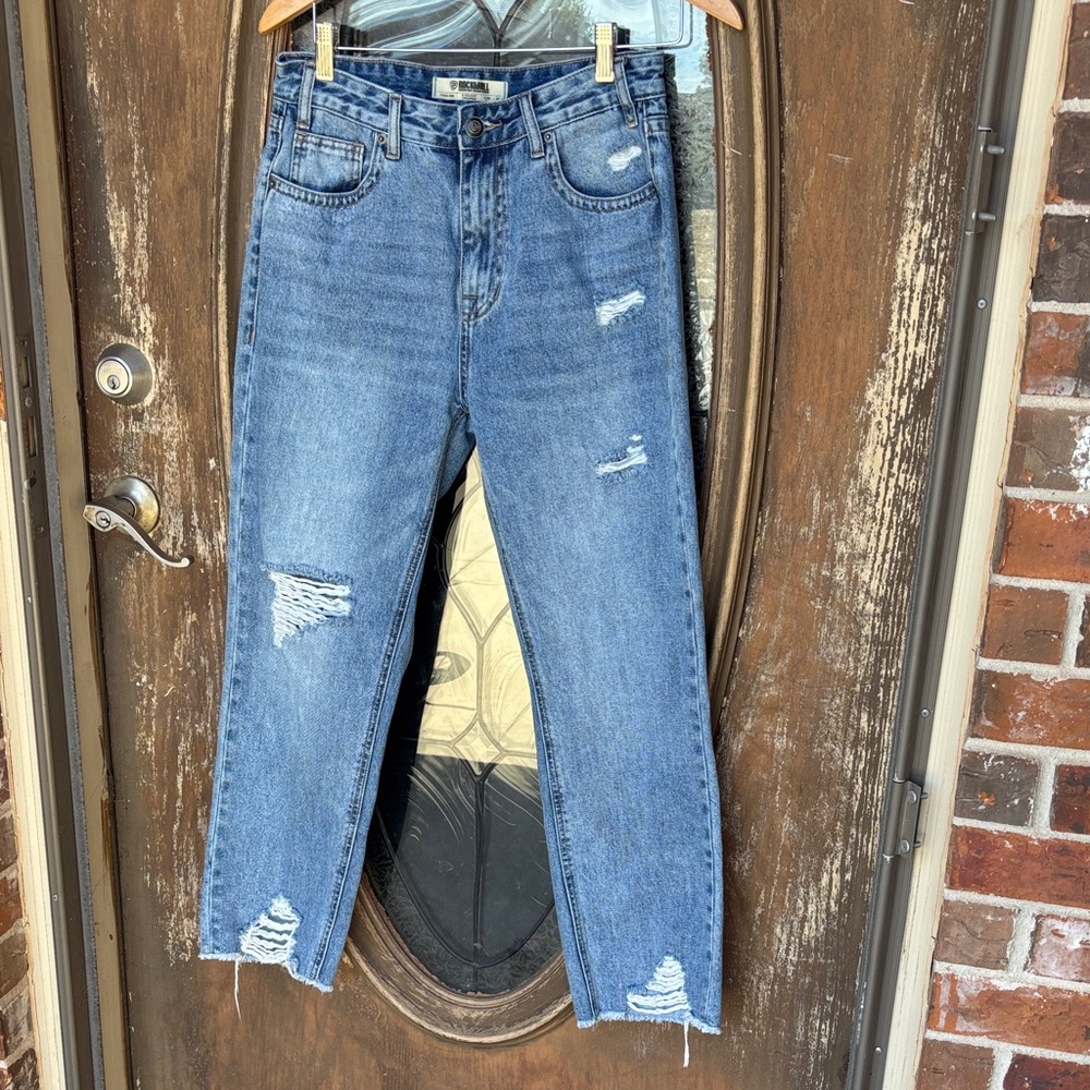 Rock&Roll denim High Rise Straight Cropped Jeans! 29